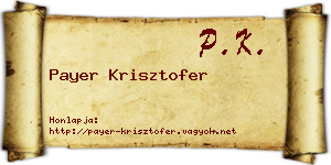 Payer Krisztofer névjegykártya