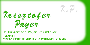 krisztofer payer business card